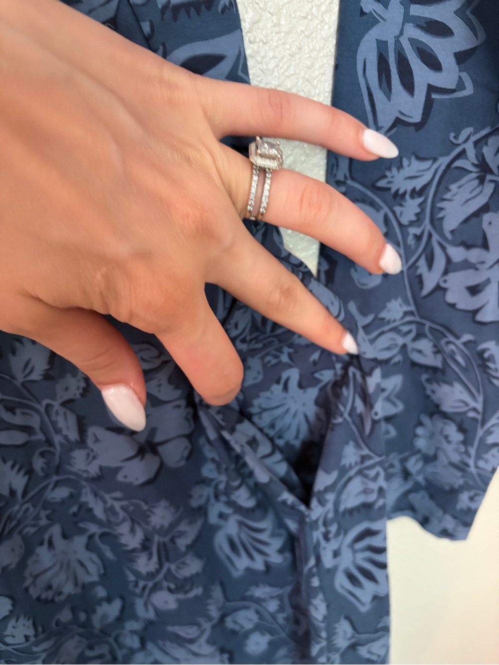 Pact Blue Long-Sleeve Tie-Waist Midi Dress with Subtle Print cotton neutral - Picture 6 of 11